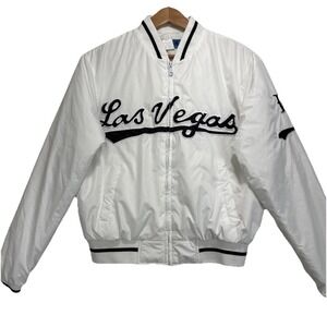 Chelona LAS VEGAS size L Women's Junior Girls White Varsity jacket